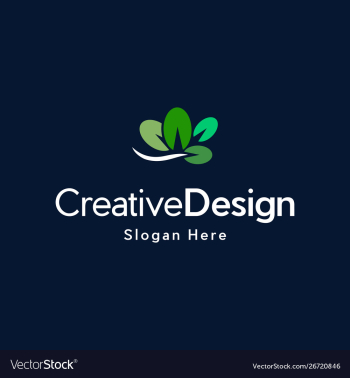 Green leaf naturally biology logo vector image Green leaf naturally biology logo vector image