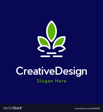 Green leaf naturally creative logo vector image Green leaf naturally creative logo vector image
