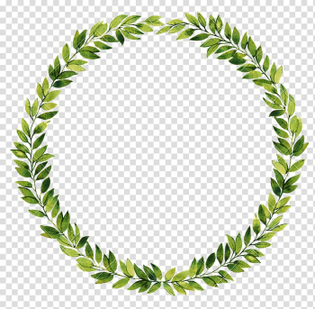 Green leaf wreath illustration, Wreath Leaf Watercolor painting Flower, watercolor wreath transparent background PNG clipart