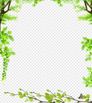 green leafed tree border, frame Film frame, Green leaves, border, watercolor Leaves, leaf png