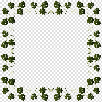 Green leaves border illustration, file formats Lossless compression, Vine Border Frame transparent background PNG clipart