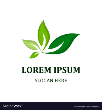 Green leaves growth naturally logo vector image Green leaves growth naturally logo vector image