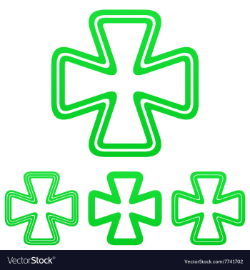 Green line luck logo design set vector image Green line luck logo design set vector image
