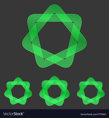 Green line star logo design set vector image Green line star logo design set vector image