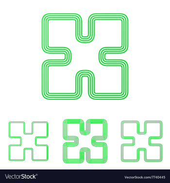 Green line technology logo design set vector image Green line technology logo design set vector image