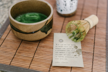 Green Liquid on Brown Bowl Green Liquid on Brown Bowl