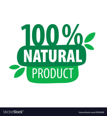 Green logo for 100 natural products vector image Green logo for 100 natural products vector image