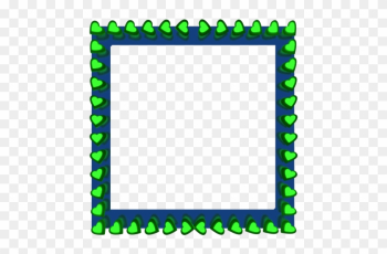 Green Love Hearts Reflection On Blue Square Border - Borders Blue And Green Green Love Hearts Reflection On Blue Square Border - Borders Blue And Green