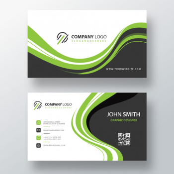 Green modern psd visit card template Free Psd