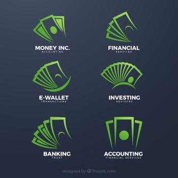Green money logo template collection Green money logo template collection
