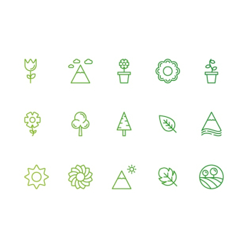 Green nature icons Green nature icons