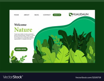 green nature landing page flat design template