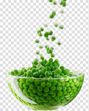 Green peas pour into clear glass bowl, Vegetable Green bean, Bowl of peas transparent background PNG clipart