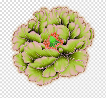 Green peony flower illustration, Luoyang Moutan peony, peony transparent background PNG clipart
