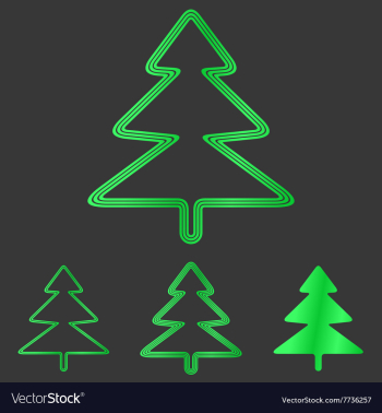 Green pine tree logo design set vector image Green pine tree logo design set vector image