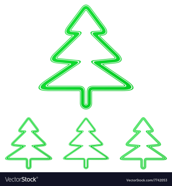 Green pine tree logo design set vector image Green pine tree logo design set vector image