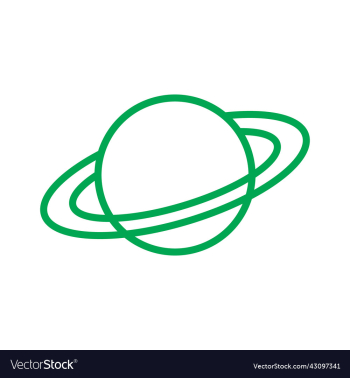 green planet saturn line art icon green planet saturn line art icon