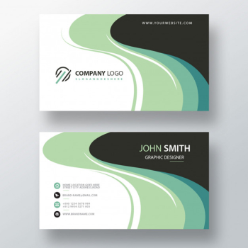 Green psd visit card template Free Psd