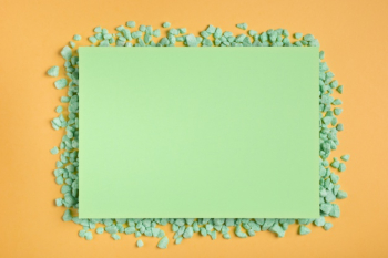 Green rectangle mock-up with green rocks Free Photo