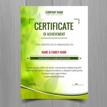 Green shiny certificate template Green shiny certificate template