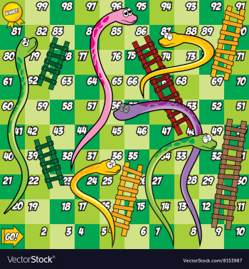 Green Snake and Ladder Game vector image Green Snake and Ladder Game vector image