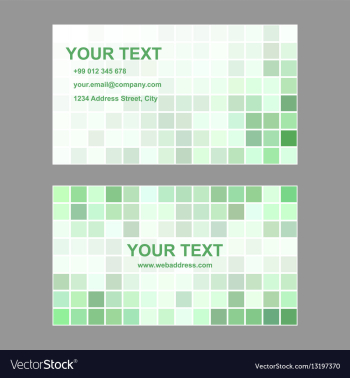 Green square design business card template vector image Green square design business card template vector image