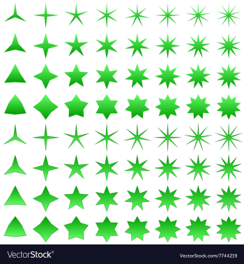 Green star symbol set vector image Green star symbol set vector image