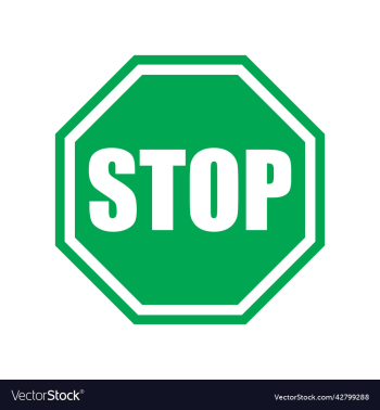 green stop sign or logo green stop sign or logo