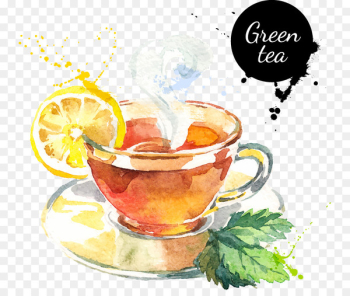 Green tea Darjeeling tea Drawing - Ink tea 