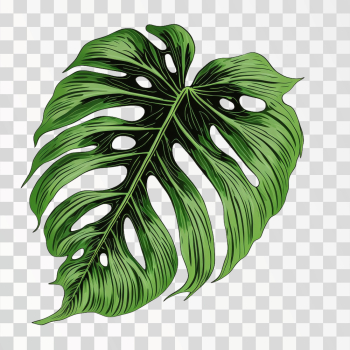 Green tropical leaves PNG transparent, Hand drawn illustration Green tropical leaves PNG transparent, Hand drawn illustration