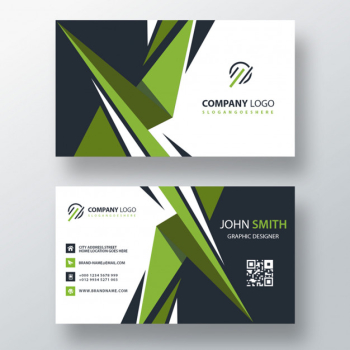 Green visit card design Free Psd