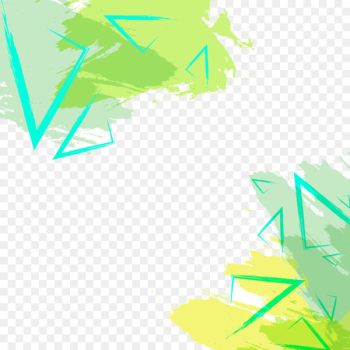 Green Watercolor painting Graphic design - Green watercolor brush strokes triangle 