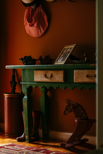 Green Wooden Table With Drawer Green Wooden Table With Drawer