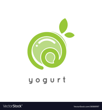 Green yogurt logo template vector image Green yogurt logo template vector image