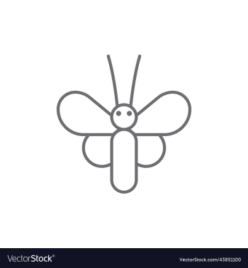 grey butterfly line art icon