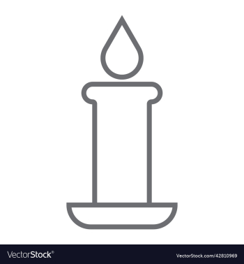 grey candle line art icon grey candle line art icon