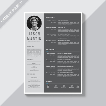 Grey cv template