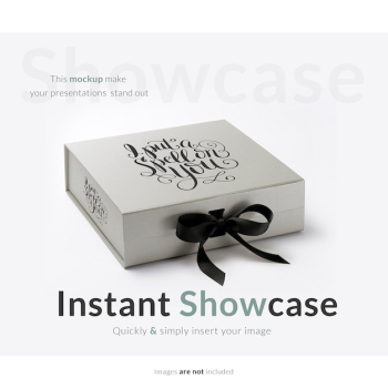 Grey gift box mock up