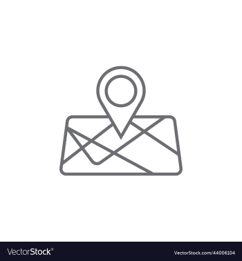 grey map destination line art icon grey map destination line art icon