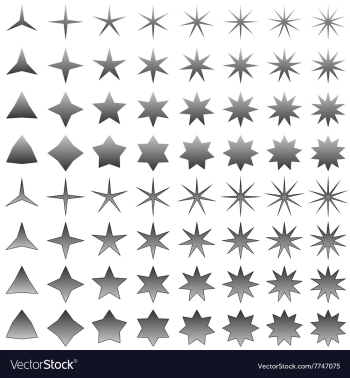 Grey star symbol set vector image Grey star symbol set vector image