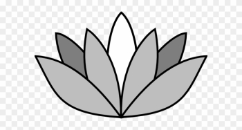 Greyscale Lotus Flower Clip Art - Easy Draw Lotus Flower