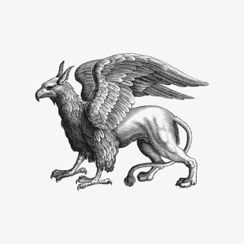 Griffin animal clipart, mythical creature | Free Vector - rawpixel Griffin animal clipart, mythical creature | Free Vector - rawpixel