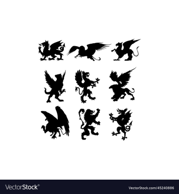 griffin animal collection silhouette design griffin animal collection silhouette design
