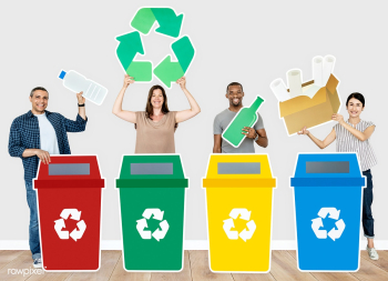 Group of people holding recycle icons | Free stock photo - 469321