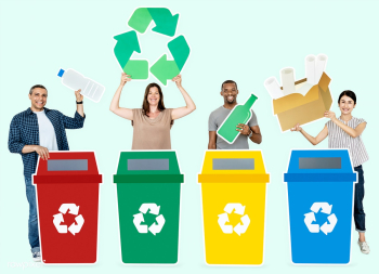 Group of people holding recycle icons | Free stock photo - 469355