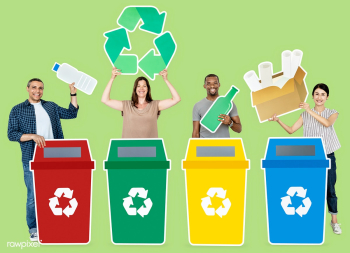 Group of people holding recycle icons | Free stock photo - 469362