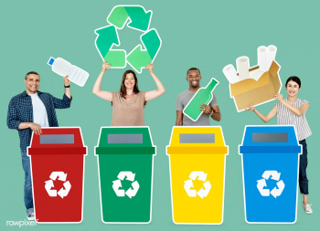 Group of people holding recycle icons | Free stock photo - 469404