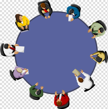 Group of people sitting on chairs in a round table , Meeting Office Table , Business people talking transparent background PNG clipart