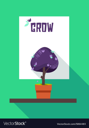 Grow Abstract Motivational Poster vector image Grow Abstract Motivational Poster vector image