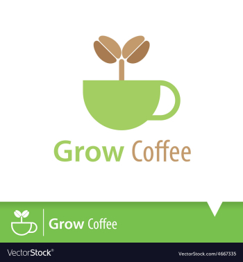 Grow coffee icon vector image Grow coffee icon vector image